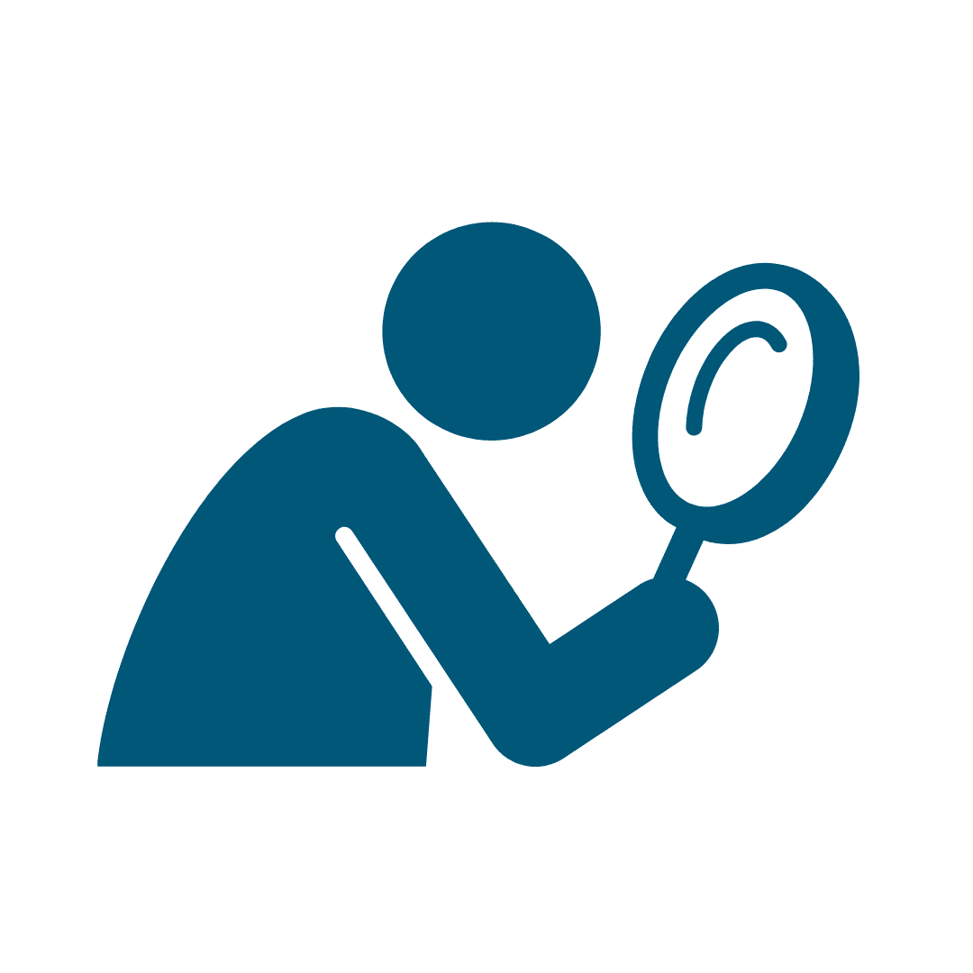 blog icons (2) person with magnifying glass looking for a memorable phone number